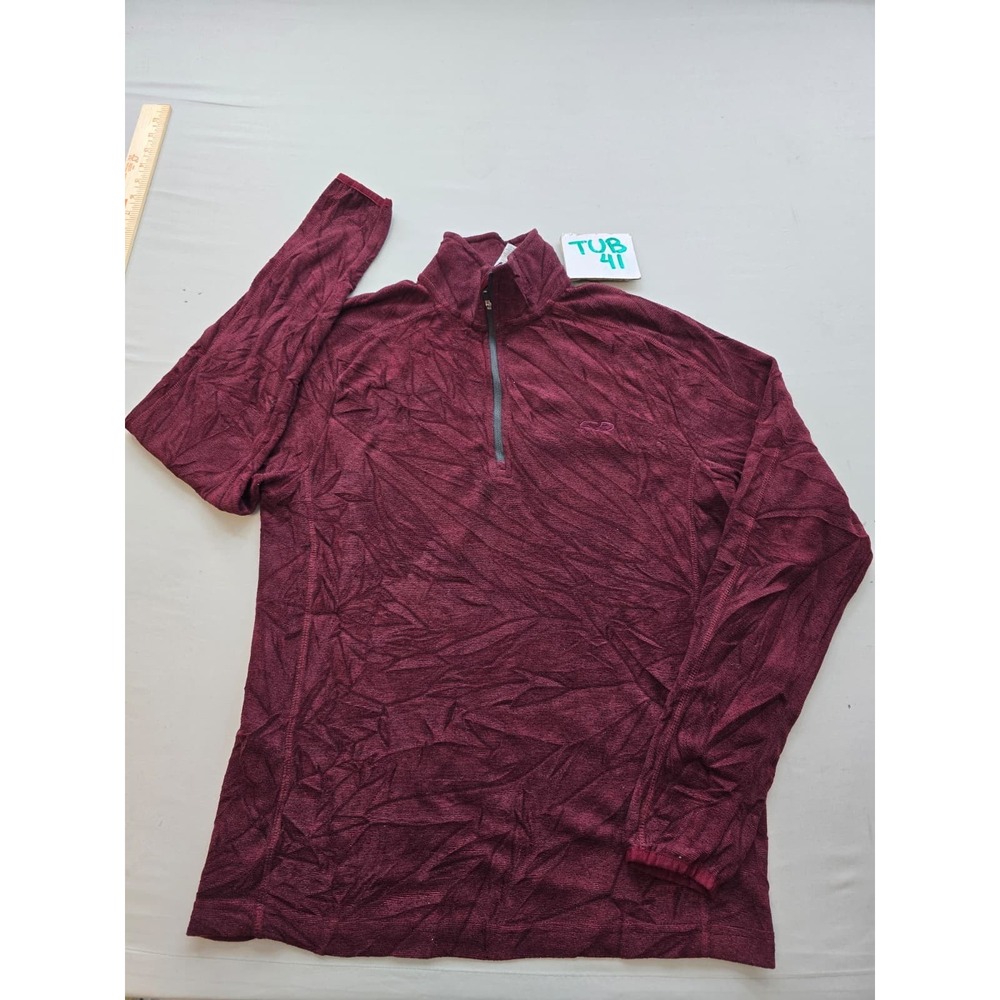 C9 by Champion Mens Small Burgundy Heather Quarter Zip Pullover Long Sleeve Top
